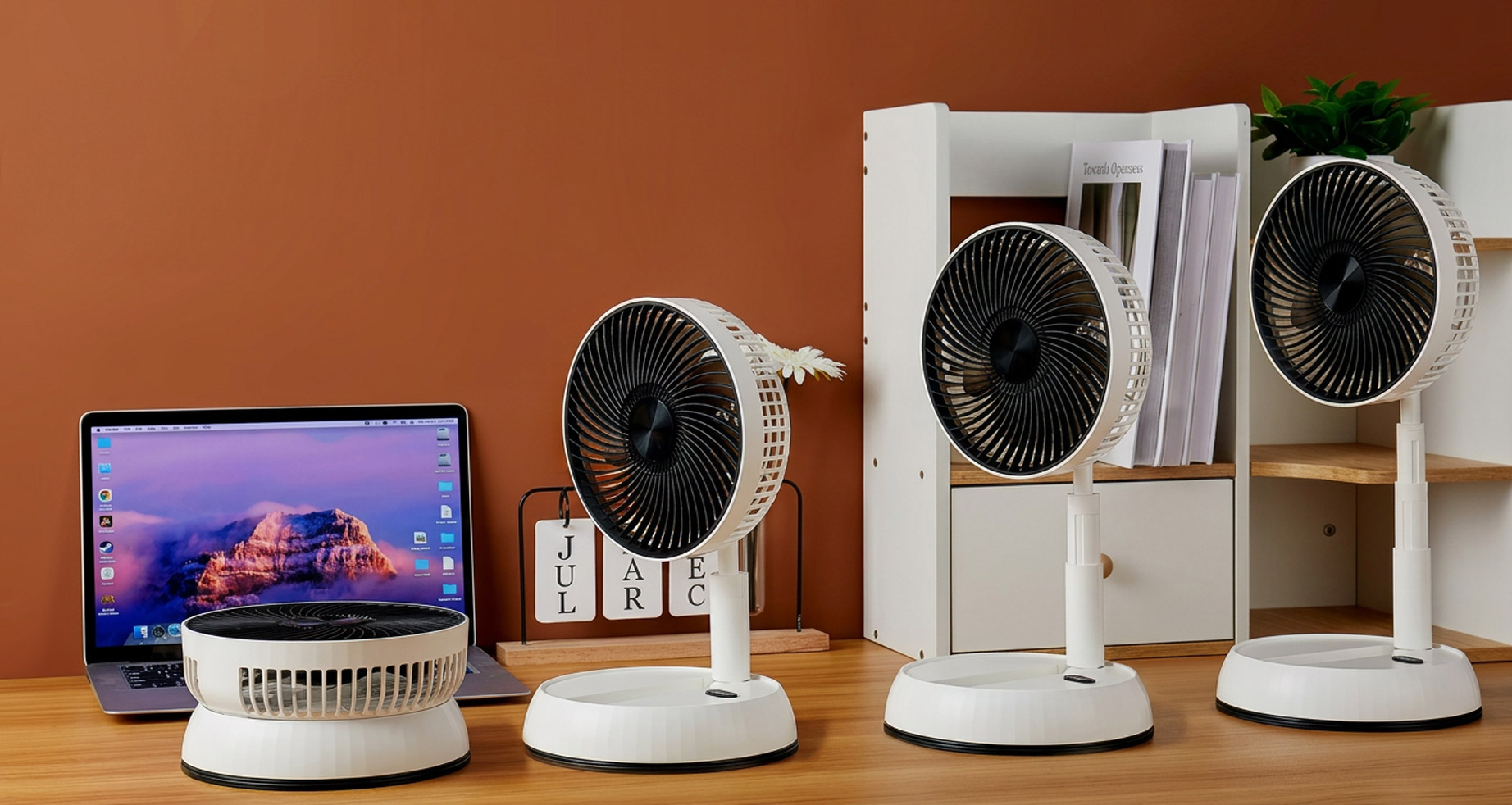 Ventilateur pliable Kervexa déplié pour présenter le format portable